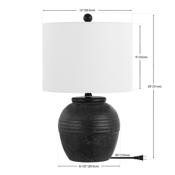 SAFAVIEH Lighting Naturi Modern 20-inch Table Lamp - 12 in. W x 12 in. D x 20 in. H