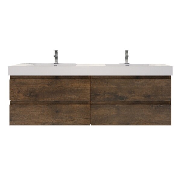 Baillie 72'' Wall-Mounted Vanity with Double Reinforced Acrylic Sink