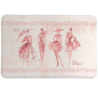 Laural Home Pink Fashion Divas Memory Foam Rug