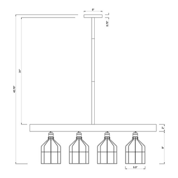 Malli Farmhouse Kitchen Island Chandelier Wood Grain Finish Metal Matte Black Lighting - Matte Black and Wood Grain