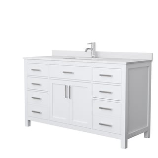 Beckett 60 Inch Single Vanity, Cultured Marble Top