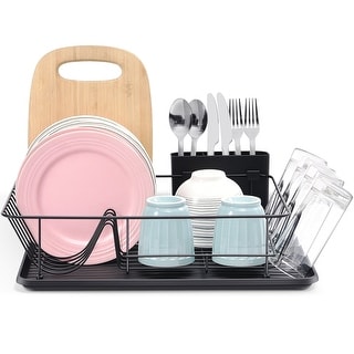 Dish Drying Rack with Cutlery Holder, Removable