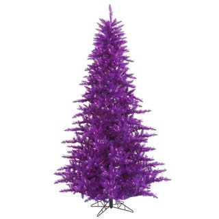 Vickerman Purple PVC 3-foot Fir Artificial Christmas Tree with 100 Purple LED Lights