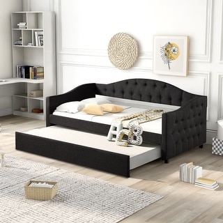 Upholstered Twin Size Daybed with Trundle