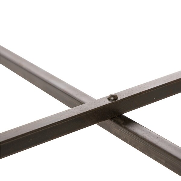 Glitzhome 25.8"H Farmhouse Galvanized Metal Planter Stand Side Table