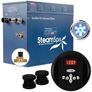 SteamSpa Indulgence 10.5 KW QuickStart Acu-Steam Bath Generator with Built-in Auto Drain in Matte Black