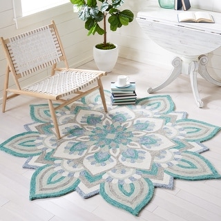 SAFAVIEH Handmade Novelty Hadil Flower Wool Rug
