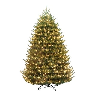 Puleo International 6.5' Pre-Lit Canadian Balsam Fir Artificial Christmas Tree with Sure-Lit Pole and 650 Warm White LED Lights