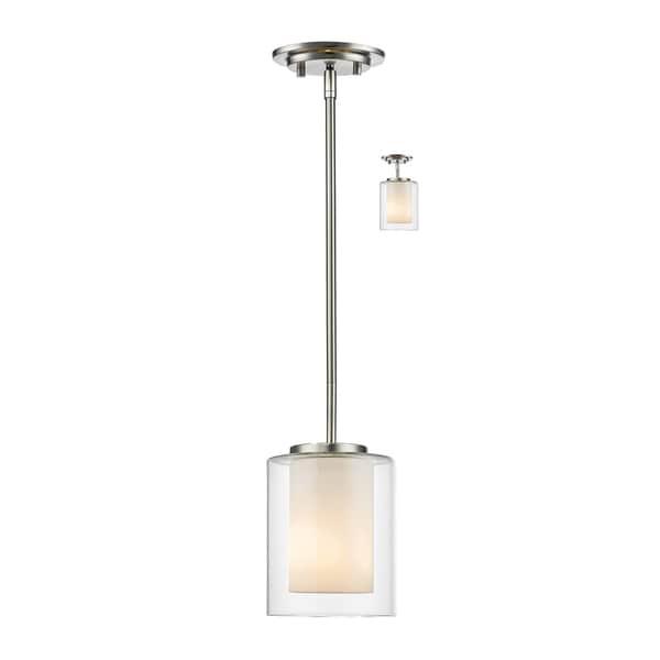 Avery Home Lighting Willow 1-light Inner Matte Opal & Outer Clear Mini Pendant