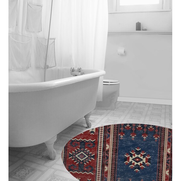 CHOYOTE NAVY & RED Bath Rug By Kavka Designs