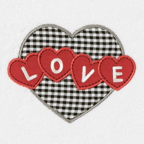 Authentic Hotel and Spa Love Hearts Embroidered Luxury 100% Turkish Cotton Hand Towels (Set of 2)