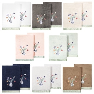 Authentic Hotel and Spa 100% Turkish Cotton Stella 2PC Embellished Towel Set