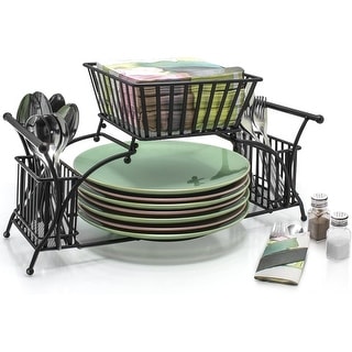 Utensil Buffet Caddy - Includes Napkin, Utensil and Plate Holder
