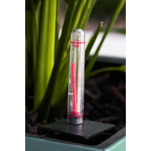 XBrand 30" H Rattan Self Watering Indoor Outdoor Square Planter Pot, Tall Decorative Gardening Pot