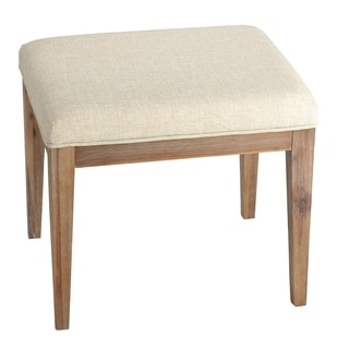 Cortesi Home Onel Vanity Bench with Neutral Linen Fabric, 20" Wide
