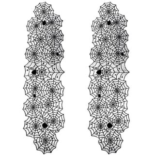 2-Pack Spider Web Table Runners Lace TableCloth Halloween Party Decor 18" x 72"