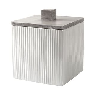 Hotelier Grey Cotton Ball Jar - White/Grey