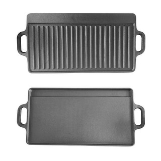 Bene Casa 15-inch reversable cast-iron griddle, fine grain cast-iron, griddle for double burners, campfire griddle