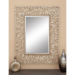 Silver Iron Industrial Wall Mirror 43 x 33 x 2 - 33 x 2 x 43