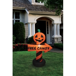 A Holiday Company 4ft Inflatable Pumpkin Guide, 4 ft Tall, Multi