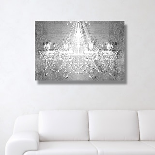 Oliver Gal 'Dramatic Entrance Chrome' Gray Glam, Fashion Chandeliers Gallery Wrapped Canvas Art