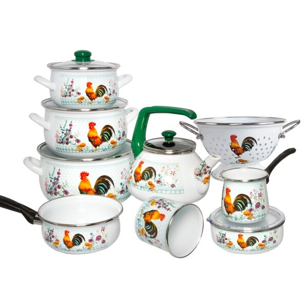 STP Goods Golden Rooster Enamel Coffee Pot Cezve