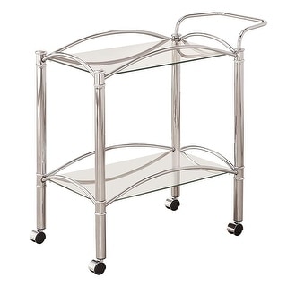 Beautiful Metal Serving Cart, Silver