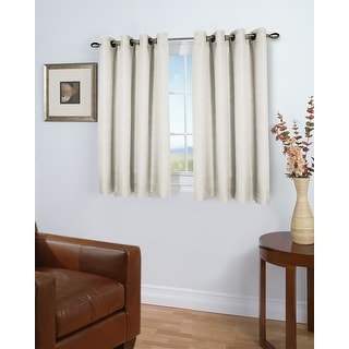 Porch & Den Peete Grasscloth Grommet Short Panel with Pull Wand
