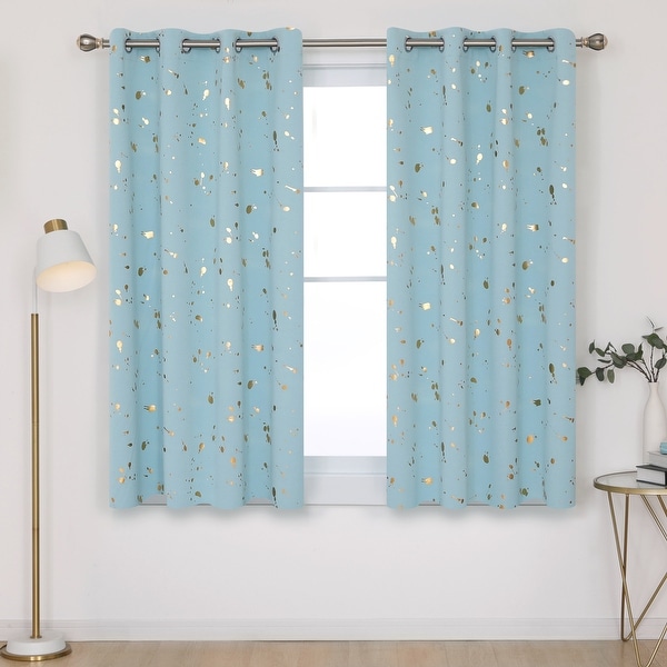 Deconovo Gold Spot Curtain Panel Pair (2 Panel)