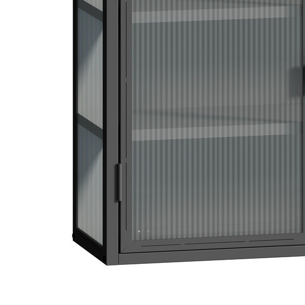 27.56"Glass Doors Modern Two-door Wall Cabinet