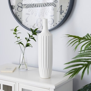 White Ceramic Modern Vase 19 x 5 x 5