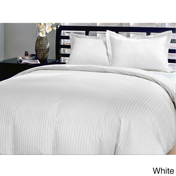 Damask Stripe 230 Thread Count 3-piece Duvet Cover Set