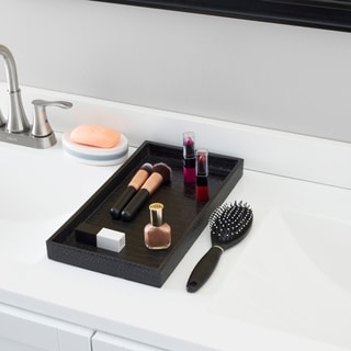 Crocodile Plastic Vanity Tray, Black