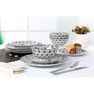 12-piece Printed Porcelain Dinnerware Set (Service for 4)