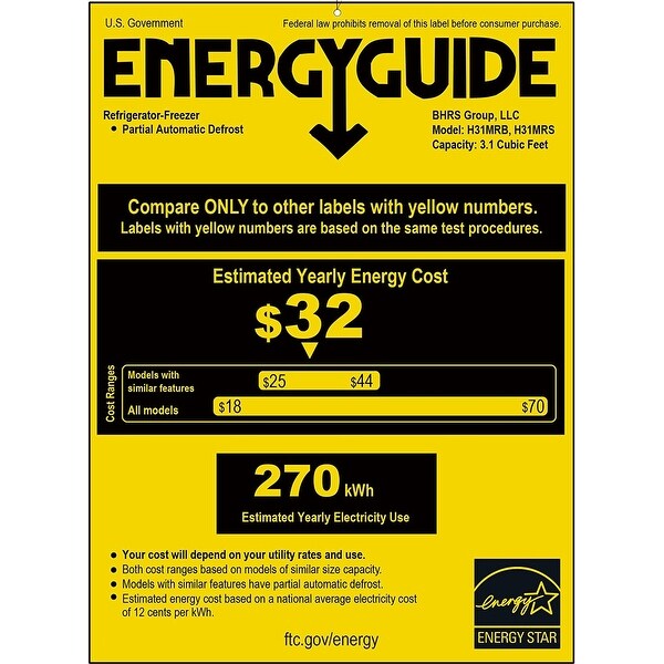 Honeywell 3.1 Cu Ft Mini Fridge with Freezer (Black)