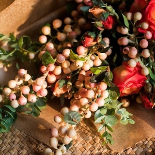 RusticReach Artificial Bignay Fruit Stem 12.6" Tall