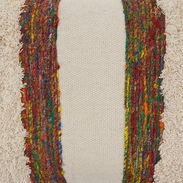 Throw Pillow With Boho Stripe Design