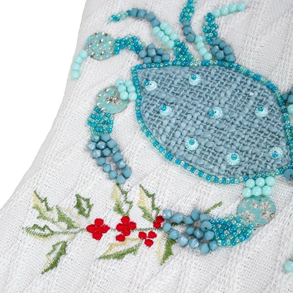 20" HGTV Home Collection Embroidered Blue Crab Stocking - 20 in