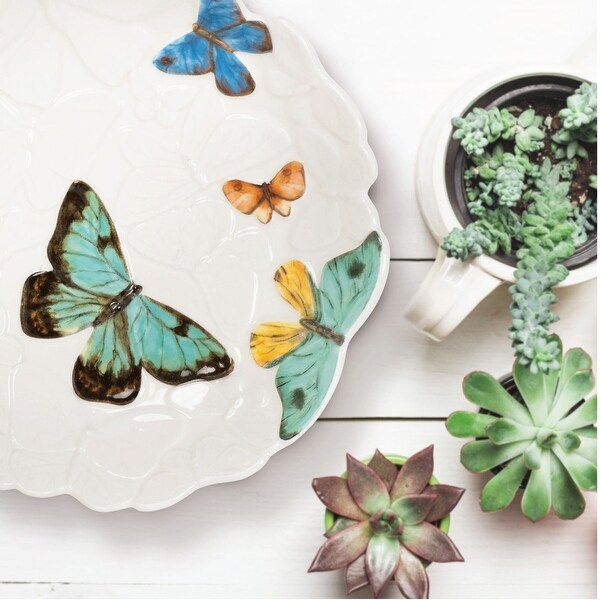 Fitz and Floyd 9.5-in Butterfly Fields Entre Bowl