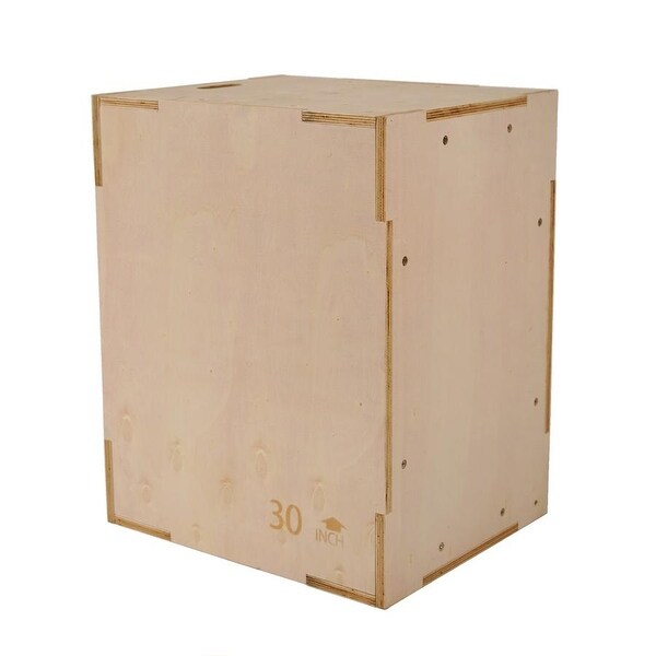 Sunny Health & Fitness Adjustable Wood Plyo Box with Removable Cover