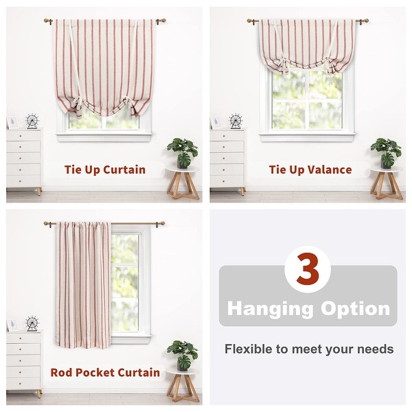 DriftAway Farmhouse Linen Blend Blackout Tie Up Curtain