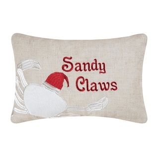 8" x 12" Sandy Claws Embroidered Petite Christmas Holiday Throw Pillow