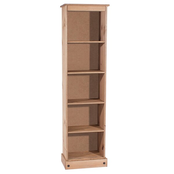 Wood Bookcase Tall Narrow Corona Collection | Furniture Dash