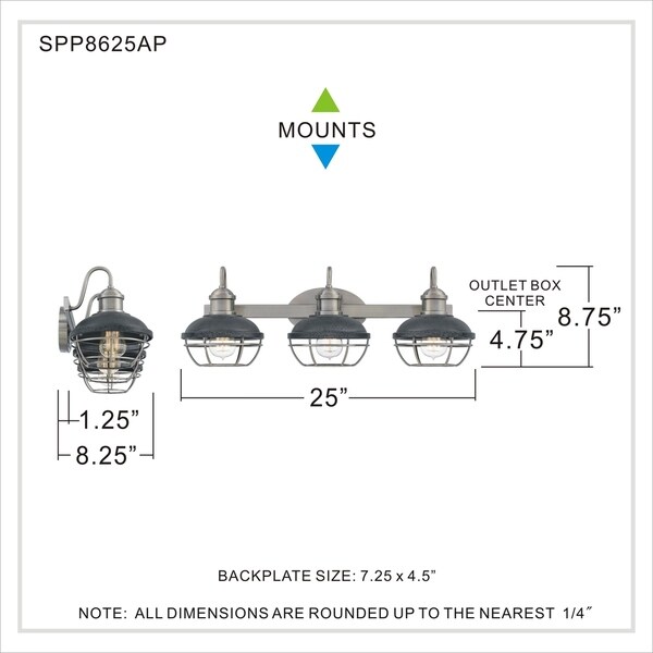 Carbon Loft St. Claire Antique Polished Nickel 3-light Bath Light