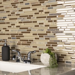Merola Tile Tessera Piano Brixton 11-3/4" x 11-7/8" Glass Mosaic Tile