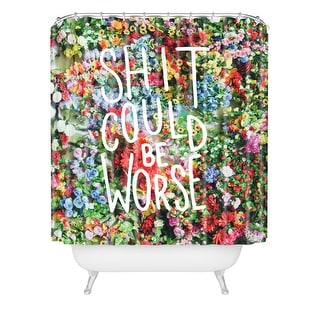 Sh*t Could Be Worse Floral Typography Shower Curtain