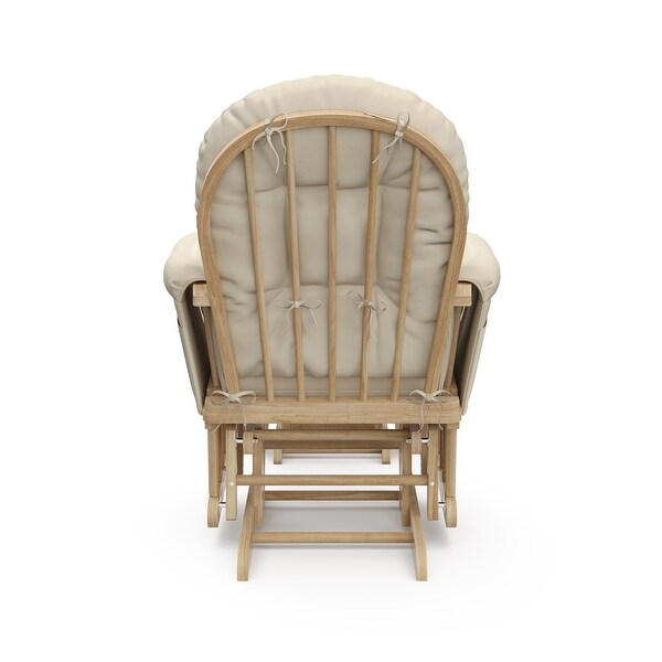 Storkcraft Natural Hoop Glider and Ottoman