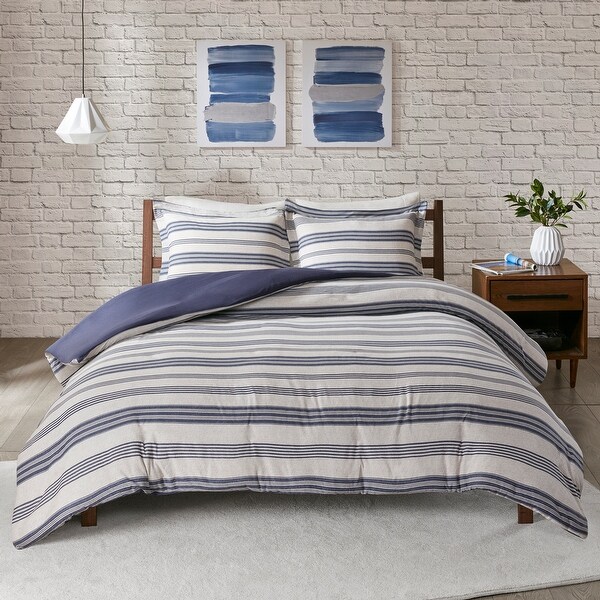 Urban Habitat Mason Stripe Print Ultra Soft Cotton Blend Jersey Knit Duvet Cover Set