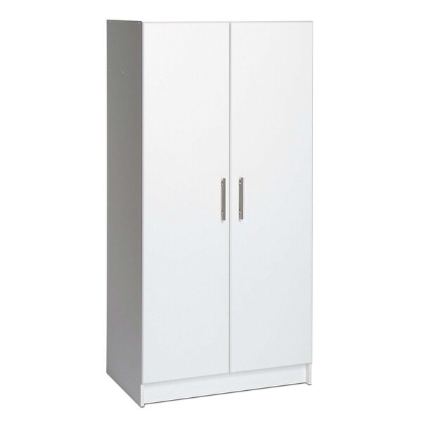 White Storage Cabinet Utility Garage Home Office Kitchen Bedroom - 16 x 32 x 65 inches