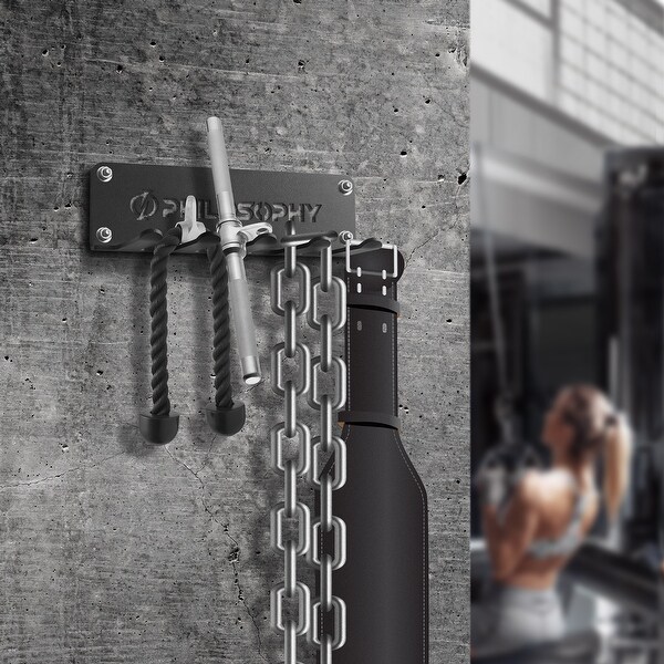 Accessory Rack Organizer, 5 Prong, Wall Mounted Multi-Purpose Storage - Black